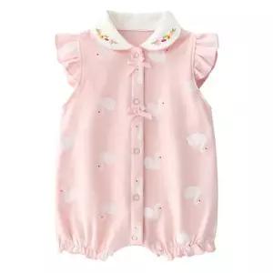 스완패턴 자수카라 유아 민소매 우주복(3-18) 205135