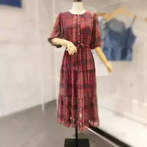 [하프클럽/페이지플린]  F4COP001A 하프 버튼 체크 원피스