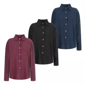 [샵앤] 여성 카라 지짐원단 체크 루즈핏 블라우스 셔츠 NARU-WBL-20358