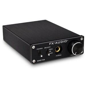 FX-Audio DAC-X6 헤드폰 앰프 미니 HiFi 2.0 디지털 오디오 디코더 DAC 입력 USB / Coaxial 광 출력 RCA 24비트 96KHz DC12V (블랙)