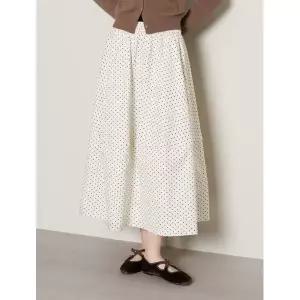 [하프클럽/르샵]러블리 허리 밴딩 도트 패턴 롱 스커트 (DP3WH007A)