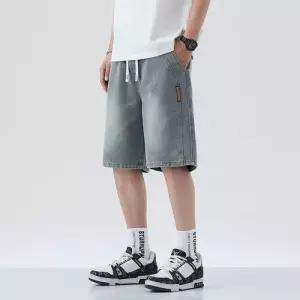 바지 데님 남자 캐주얼 청반바지 별무늬 반바지 소프트 스킨 내마모성 얇은 통기성 슬림핏 OP1