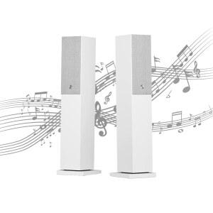 Audio Pro A38 무선 WiFi TV 2 홈 스테레오 블루투스 멀티룸 HiFi Spotify와 엔터테인먼트 Airplay 스피커 사운드용 궁극의 호환 플로어스탠딩 화이트