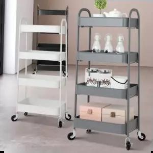 웨건 로크 4단 철제트롤리 이동식카트 업소용주방 미용무빙