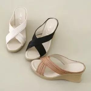 엑스자 웨지힐 여자 로우 데일리 슬리퍼 슈즈 여름 여성슬리퍼 여름슬리퍼 발편한슬리퍼