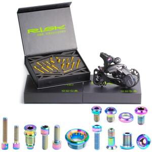RIsk호환M7000 티타늄 스틸 자전거 볼트 세트 - 산악 변속기 케이블 디스크 브레이크 스템 캡 고정 나사 키