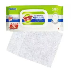 3M 째든때 기름때 제거 주방 청소용 세정 물티슈 60P 일회용 냄새 클리너