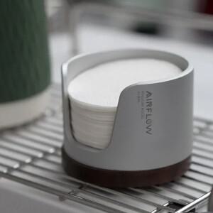 커피 필터 종이 보관 상자 핸들 라운드 홀더 120 조각 모카 포트 방진