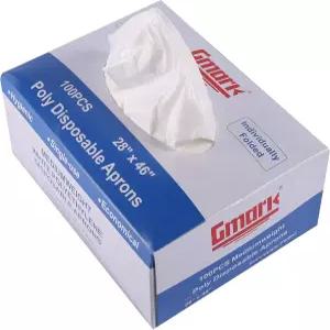 Gmark 폴리 에이프런 개별 포장 중간 무게 일회용 폴리에틸렌 PE 방수 음식 요리 100pcs GM0002