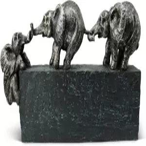 보다지오 조각 가족 넥타이 - 영원한 상징 팀 투게더 17인치 길이의 회색과 은색 장식 선물 또는 장식으로