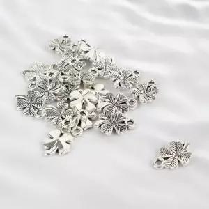 네잎클로버 액세서리 키링 부자재 실버 펜던트 목걸이 네잎클로버팬던트 목걸이팬던트