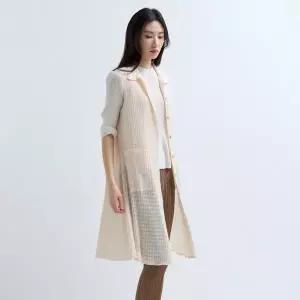 [롯데백화점]플리츠미 백 스트링 셔츠 카라 매쉬 롱 베스트_PPVTM025002