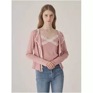 숲 레이스 트리밍 뷔스티에 카디건 세트 SB8TXF1