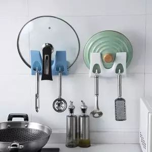 2P 무타공 냄비 뚜껑 거치대 냄비 뚜껑 걸이 부착식 도마 거치대 WFJIVIC