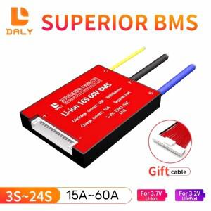 Daly 리튬 LiFePO4 BMS 3S~24S  포트 12V 24V 36V 48V 60V 72V 15A 20A 30A 40A 50A 60A 별도 21700 18650