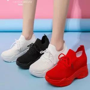 여성 6cm 삭스 키높이운동화 여름 3컬러 웨지스니커즈 삭스 키높이 슬립온 니트