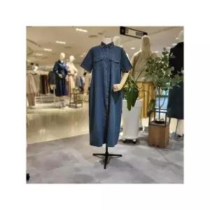 [하프클럽/파파야]  PNPROP003B1 카라넥셔츠형데님원피스