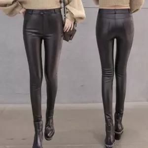 [모두모아]여성 페이크 레더 스키니팬츠 쫀쫀한 레깅스 바지 쫀쫀한바지 시크한패션 스판바지 스판팬츠 쫀