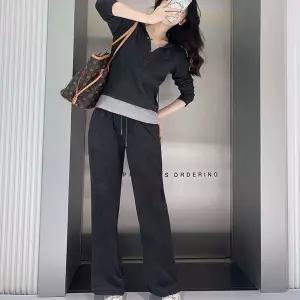 [모두모아]가을 신상 후드 슬림핏 트레이닝복 세트 여성 투피스 후드세트 바지 긴팔