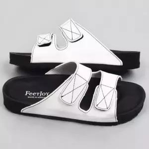 미끄럼방지 찍찍이 여름 슬리퍼 발볼 넓은 남자 신발 화이트 280mm