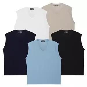 [파파브로]남성 골지 베이직 V넥 니트 베스트 SO-VEA-Q055