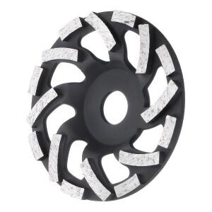 5인치 콘크리트 연삭 휠 7/8인치 아버 컵 (다이아몬드 세그먼트 포함) 페인트 에폭시 코팅 제거용 검정색