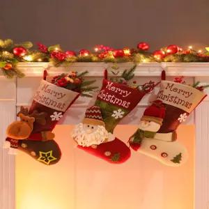 크리스마스 달력 장식용 산타 선물 꾸러미 성탄절 양말