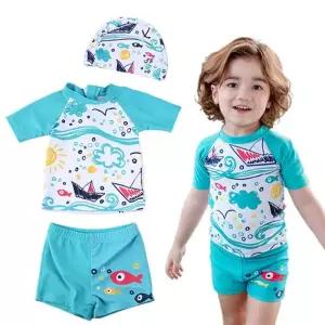 [모두쇼핑}바다속 물고기 래쉬가드 3종세트(90-140) 700034 아기수영복 유아수영복 아기래쉬가드 유아래쉬