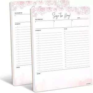 할 일 목록 + 일일 플래너 메모장 8.5x11 - 체크리스트가 있는 날짜 미정 작업