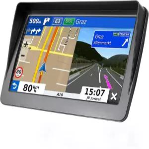 차량용 GPS 내비게이션 7인치 시스템 내비게이터 2025 지도 업데이트 - 트럭 RV 속도 및 적색등 경고 모든