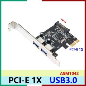 카드 추가 초고속 10Gbps USB 3.1 2 포트 PCI-E 익스프레스 15 핀 SATA 전원 커넥터 어댑터 ASM1042 칩셋