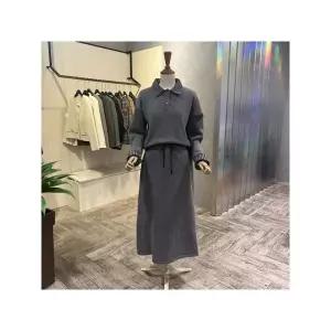 [하프클럽/에이비에프지]  AOA1HO331 체크 배색 니트 셋업 원피스