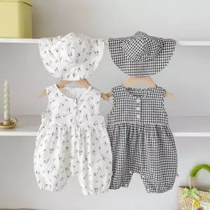 [제이커머스]벌룬봉봉 여아 민소매우주복 벙거지모자세트 205367 신생아우주복 우주복 아기우주복 나시우주