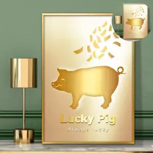 집들이선물 황금돼지 그림 액자 풍수그림 돈들어오는 A3 PIG6