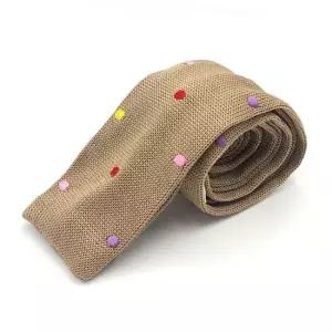 헨릭 컬러도트 수동니트넥타이 폭5.5cm딥베이지 HR239 수동넥타이 니트넥타이 패턴넥타이
