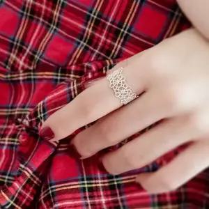 실버 레이스 플라워 반지 은 실버 메탈레이스 페미닌 여성스러운 프리사이즈 FREE 프리