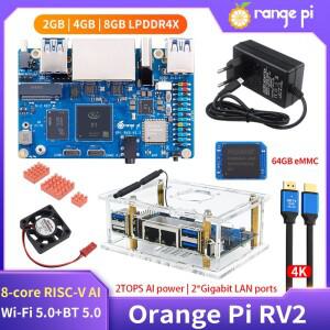 Orange Pi RV2 2GB 4GB 8GB RAM LPDDR4 8 코어 RISC-V 2TOPS AI CPU 단일 보드 컴퓨터 WiFi BT5.0 BLE M2 P