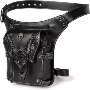 허리 가방 패니 팩 오토바이 드롭 레그 백 허벅지 힙 파우치 메신저 가죽 크로스바디 어깨 지갑 포켓