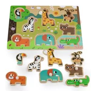 동물모양 소근육발달장난감 나무퍼즐 아기원목교구 오감발달장난감 유아놀잇감
