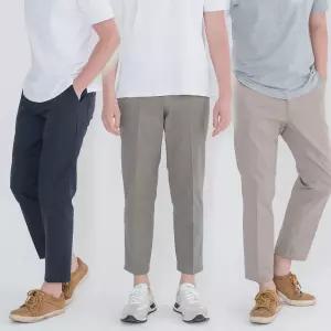 린넨 테이퍼드 핏 밴딩 팬츠 여름 남자 마 바지 남성 쿨 아이스 슬랙스 시원한