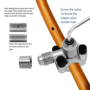 라인 피어싱 밸브 키트 v-31 유지 보수 아연 합금 냉장고 탭 교체 6  10MM 구리 튜브
