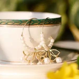 플라이 펄 링 귀걸이 링귀걸이 진주귀걸이 진주 진주링귀걸이 진주아이템