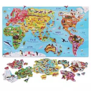 아이방 세계지도 자석 퍼즐 벽걸이 장식 선물 그림 공부