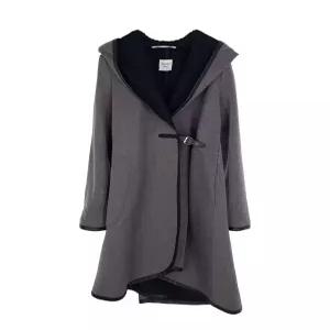 [엘러브] 에르메스 레더트리밍 후드 코트 34 그레이/네이비 6HA0222