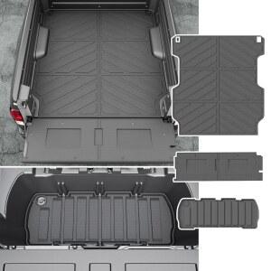 2017-2025 혼다 리지라인 액세서리용 17-25 카고 매트 침대 라이너 교체용 5.3피트 호환(침대 매트+테일게이트 매트+후면 보관 매트)