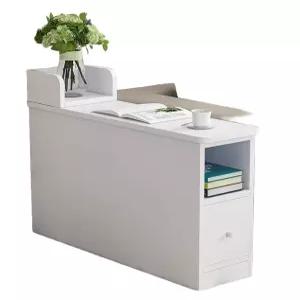 좁고 침실 침대 긴테이블 틈새장 소파 틈새수납장