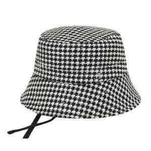 [팬텀][팬텀골프] 여성 트위드 패턴 뒷트임 버킷햇 221E3CP101_BK_GN