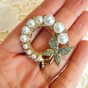 브로치 여성 진주 예쁜 사첼가방