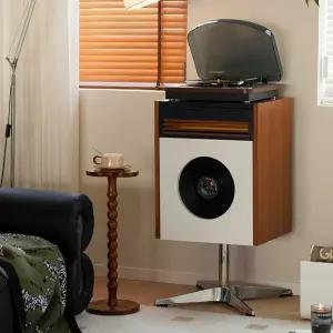 복고풍 LP보관함 원목 엘피 수납장 턴테이블 선반