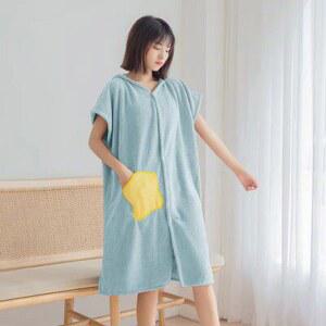 후드가운 비치 목욕 해변 핑크 타올 수영 타월 샤워 판초 가운